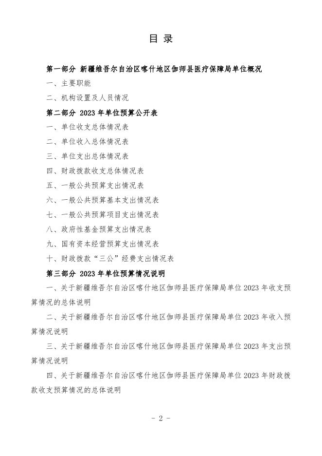 2023年度新疆维吾尔自治区喀什地区伽师县医疗保障局预算公开.pdf