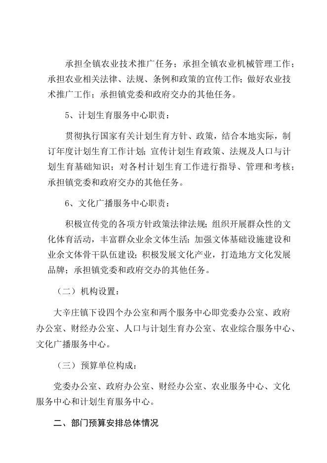 2020年大辛庄镇部门预算信息公开说明.docx