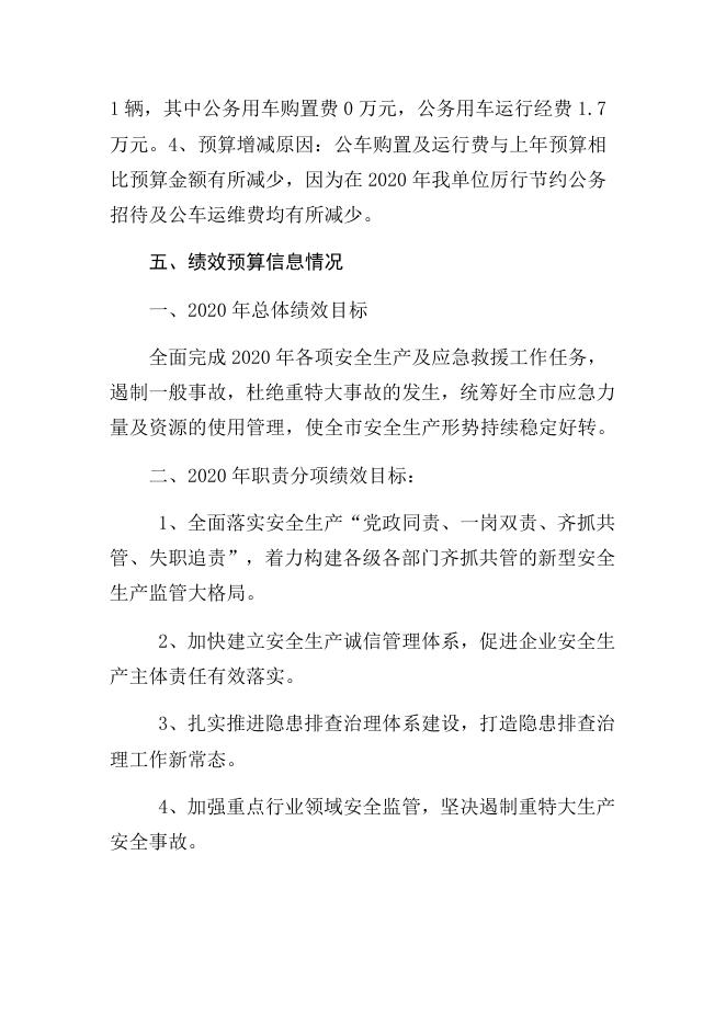 2020年应急管理局部门预算信息公开说明.docx