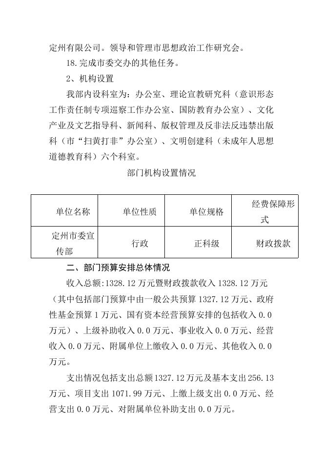 2021年中共定州市委宣传部部门预算公开有关事项的说明.docx
