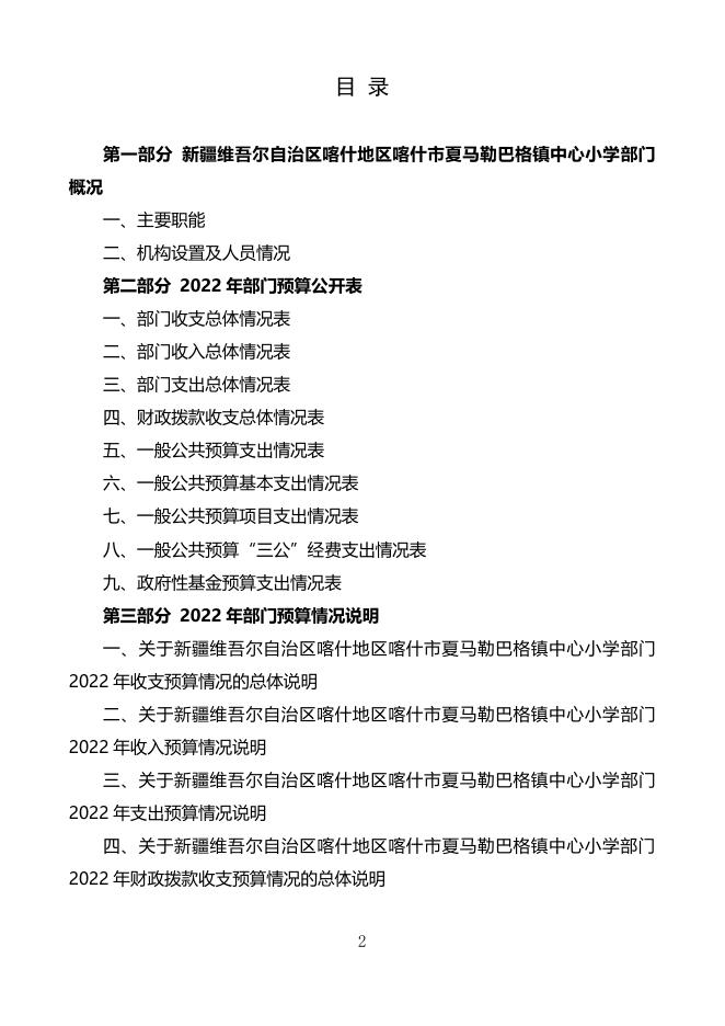 2022年度新疆维吾尔自治区喀什地区喀什市夏马勒巴格镇中心小学预算公开.pdf