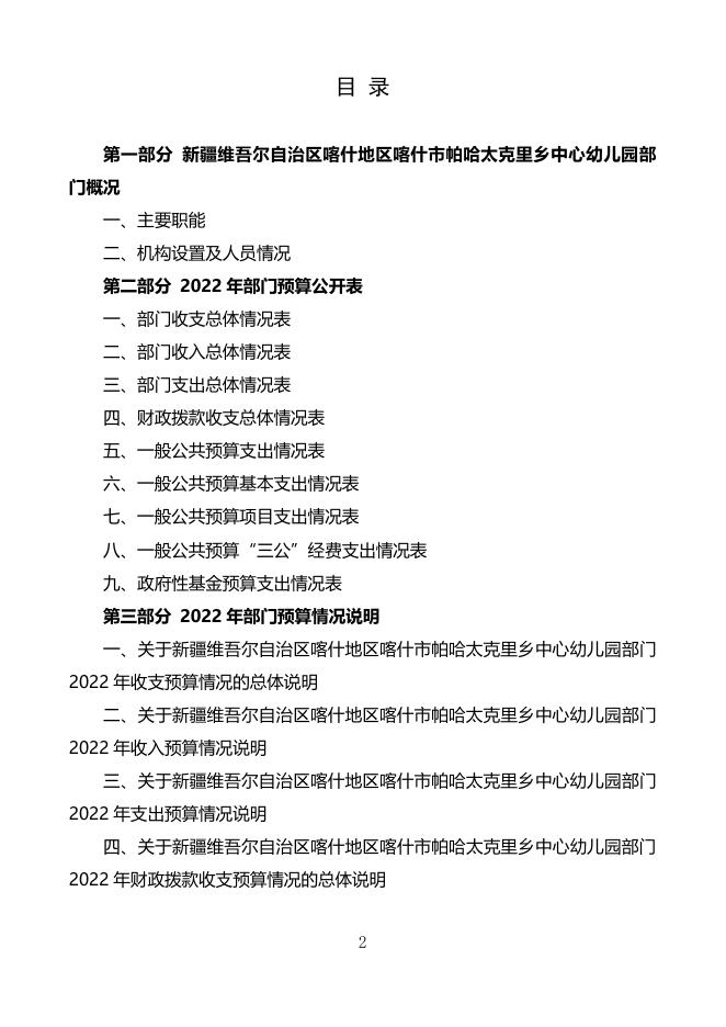 2022年度新疆维吾尔自治区喀什地区喀什市帕哈太克里乡中心幼儿园预算公开.pdf