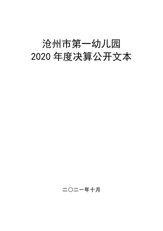 沧州市第一幼儿园2020年单位决算公开.pdf