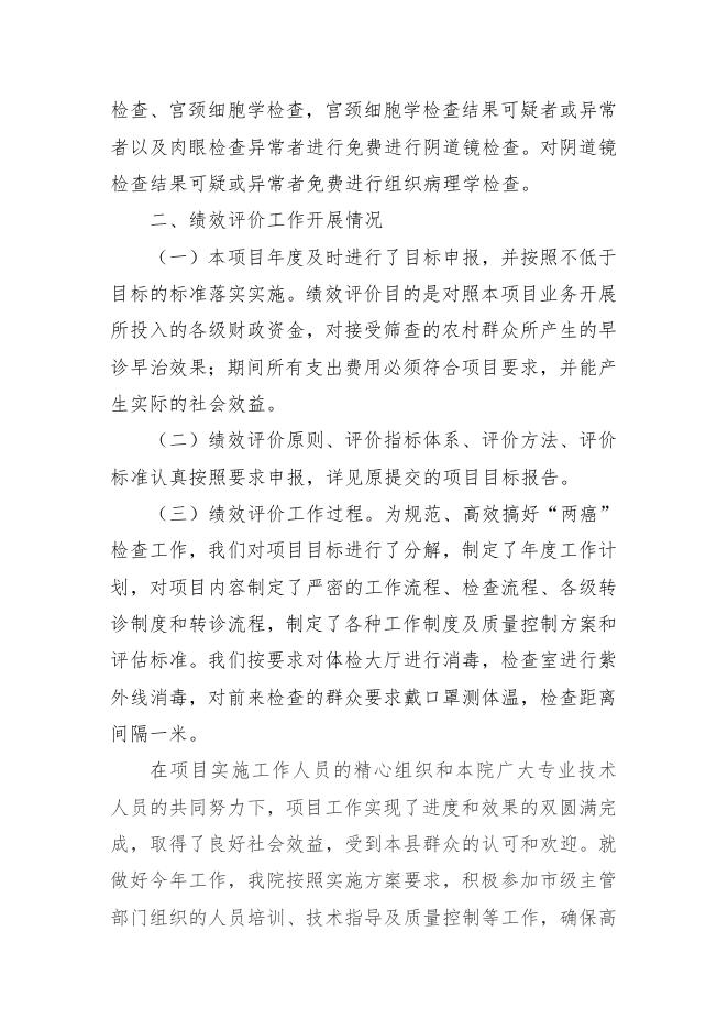 附件3：2021年农村宫颈癌项目支出绩效评价报告.doc