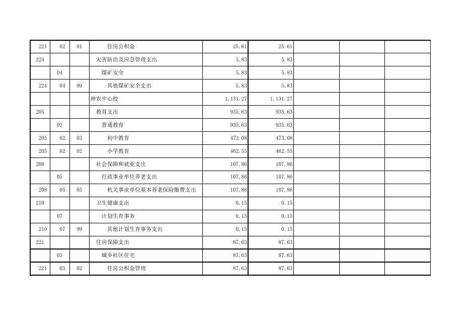 神农镇2020年部门预算报表.xls