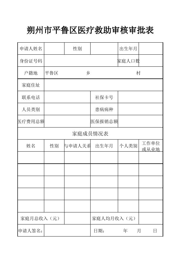 医疗救助申请表.xls
