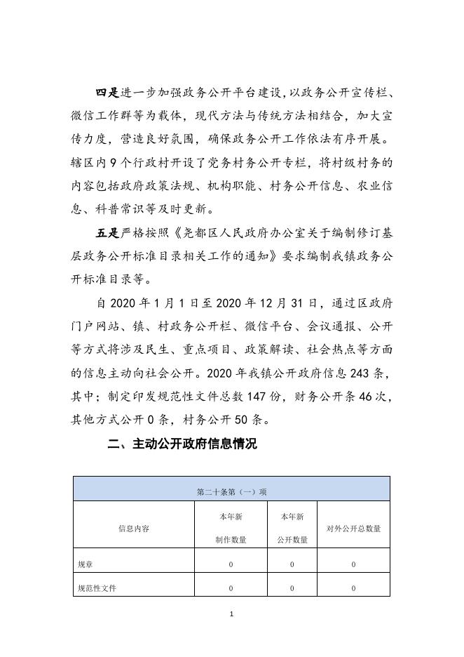 尧都区乔李镇人民政府2020年政府信息公开年度报告（点击下载查看）.doc