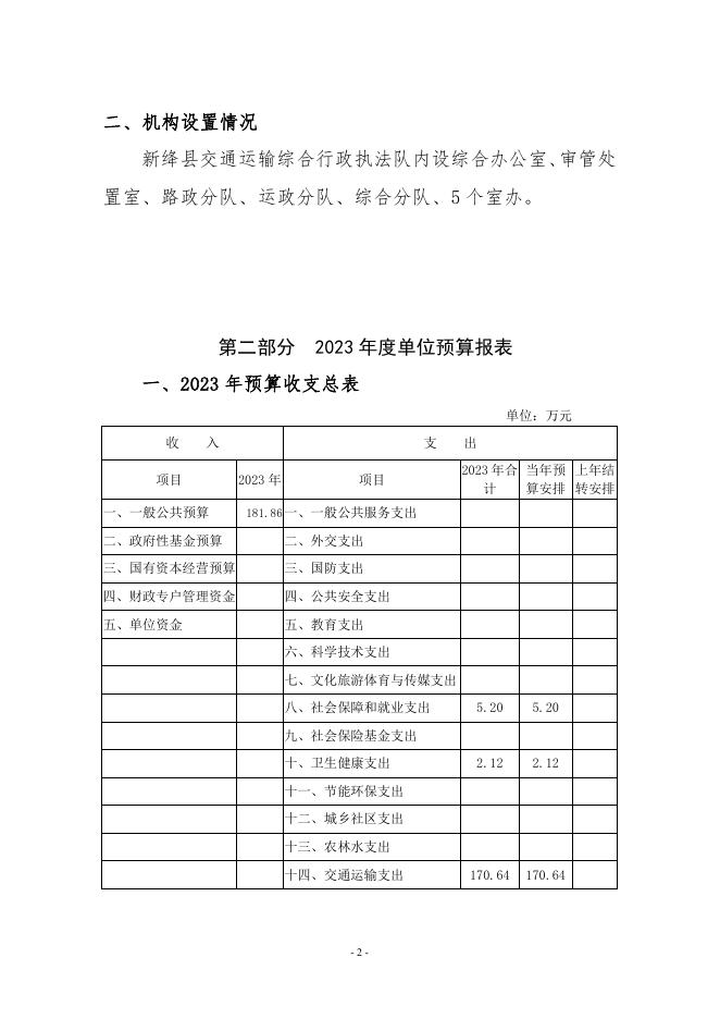 新绛县交通运输综合行政执法队2023年度部门预算.pdf