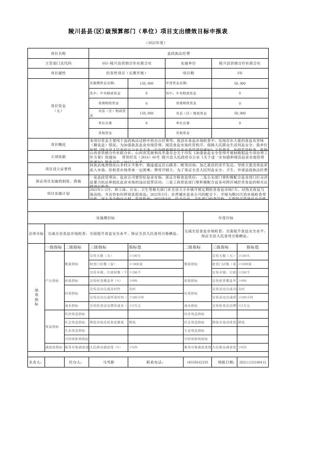盐政执法经费项目支出绩效目标申报表.pdf
