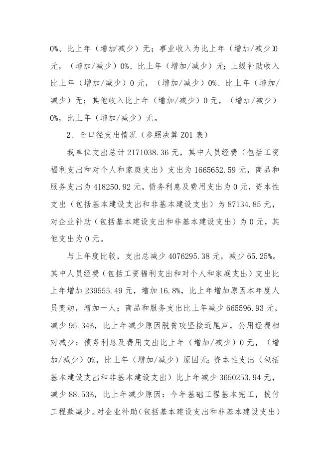 130平顺县西沟接待中心2020年度部门决算公开说明.doc