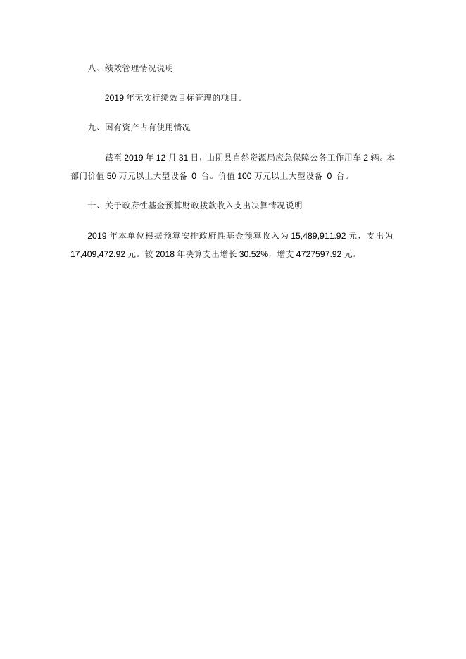 山阴县自然资源局-决算说明.doc