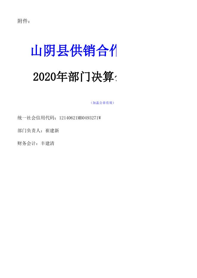 山阴县供销合作社联合社2020年决算公开信息表.xls