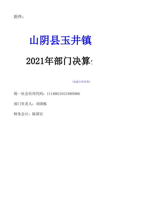 山阴县玉井镇人民政府2021年决算公开信息表.xls
