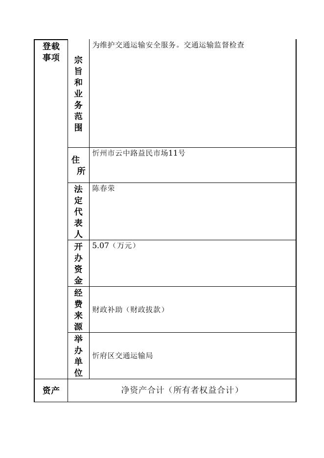 忻州市忻府区交通运输执法监督所.doc