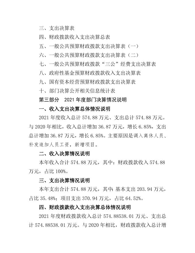 中国共产党襄汾县委员会老干部局2021年部门决算公开.doc