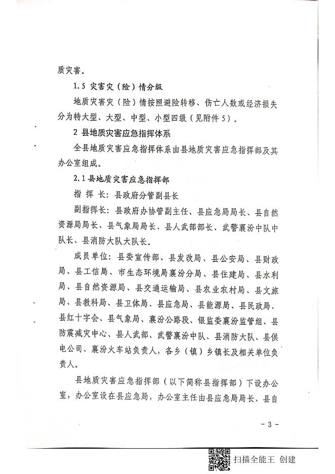 襄汾县人民政府办公室关于印发襄汾县地质灾害应急预案的通知.pdf