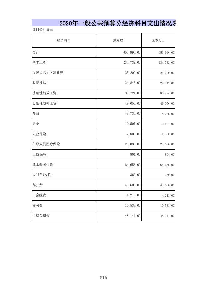 劳动保障监察队2020年部门预算公开表.xls