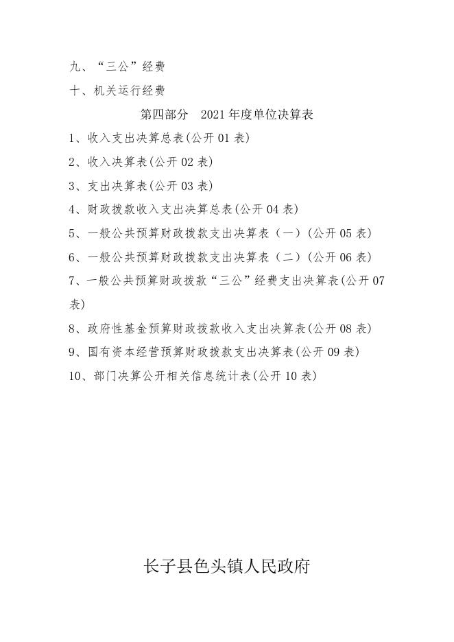 长子县色头镇人民政府2021年度部门决算公开报告.docx