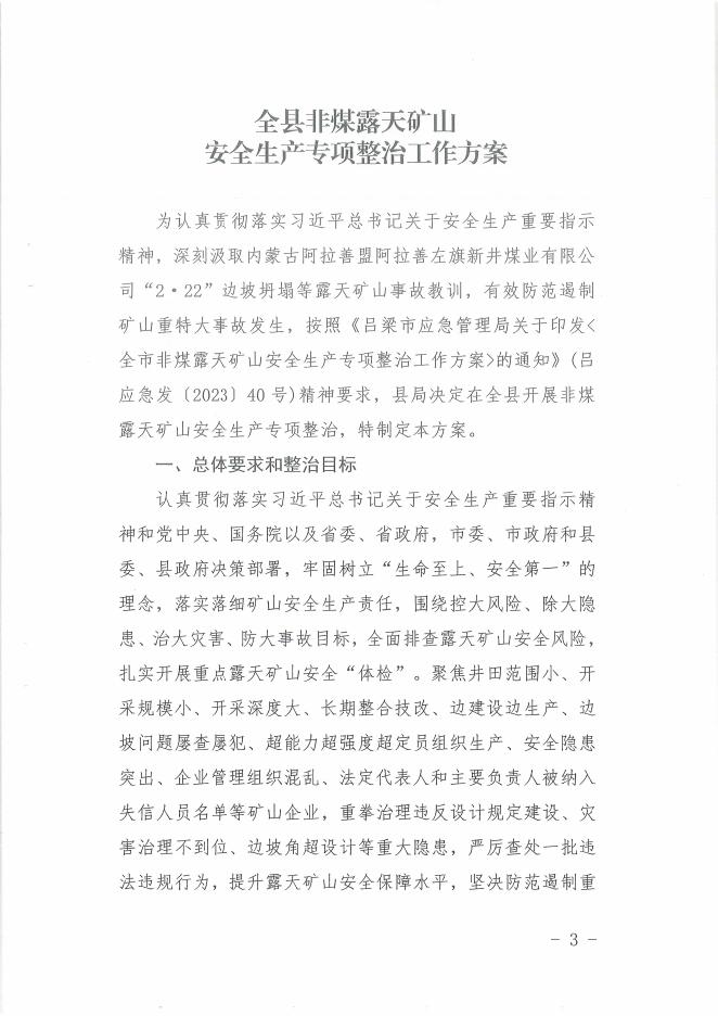 兴县应急管理局关于印发《全县非煤露天矿山安全生产专项整治工作方案》的通知.pdf