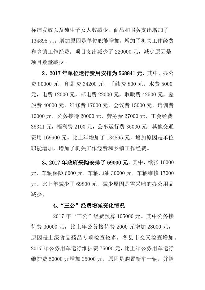 2017年食品药品监督管理局预算公示.docx