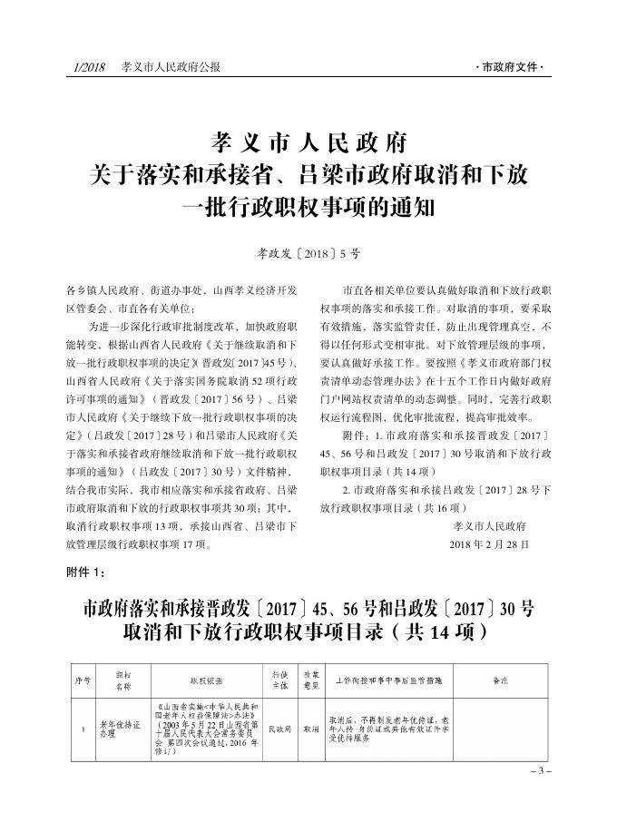 孝义市人民政府公报2018年第1期.pdf