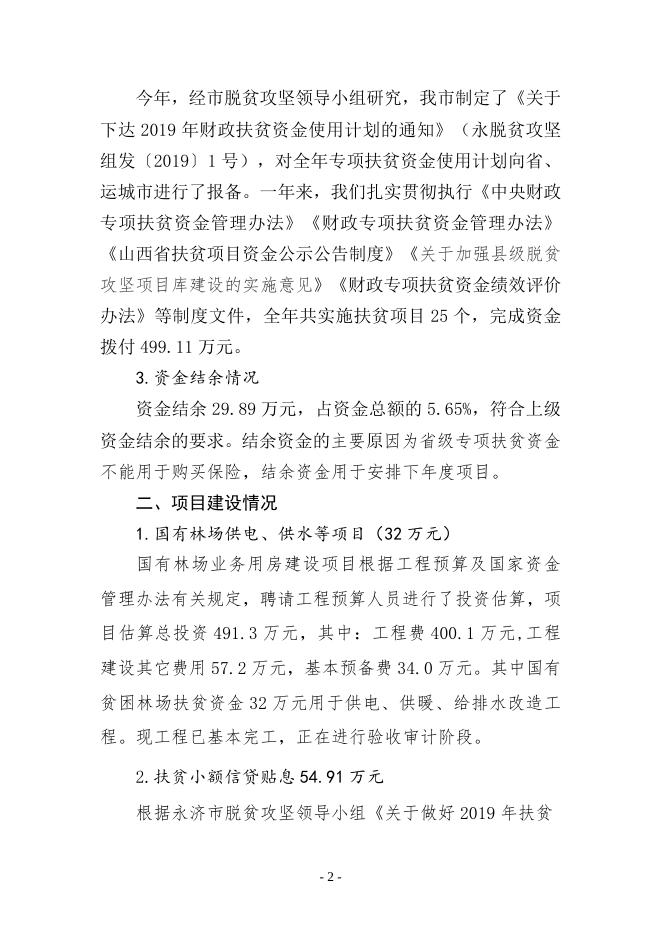 2019年资金绩效自评报告.doc