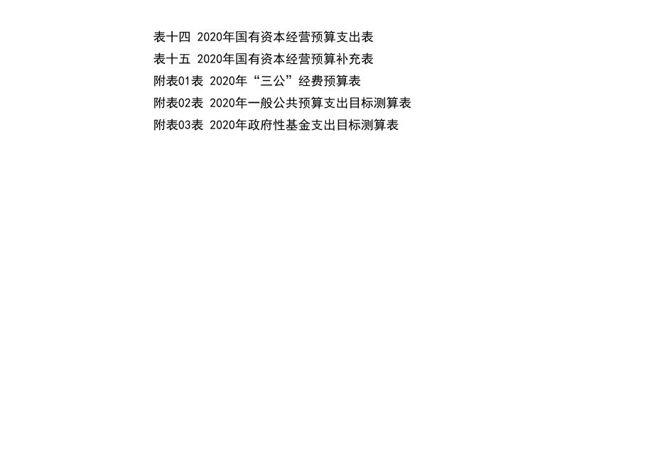 长子县2020年地方财政预算表.xls