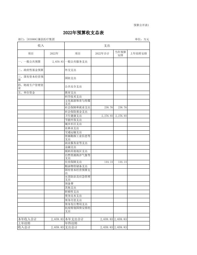 蒲县医疗集团预算公开表.xls
