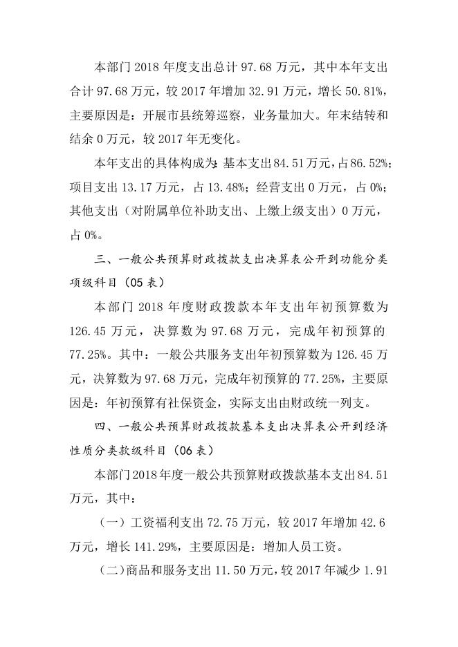 中共襄垣县委巡察工作领导小组办公室2018年决算公开部门概况及决算说明.docx