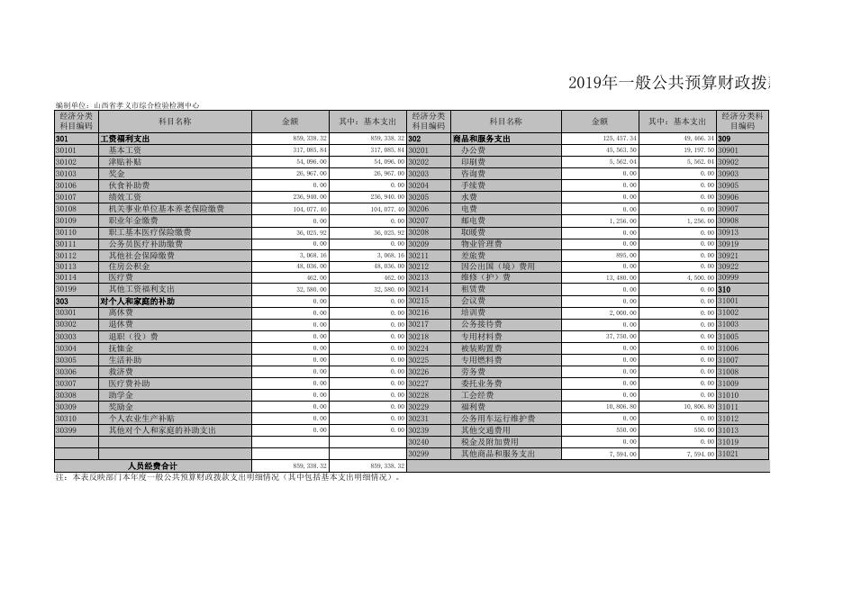1、孝义市综合检验检测中心2019年部门决算公开表.xls
