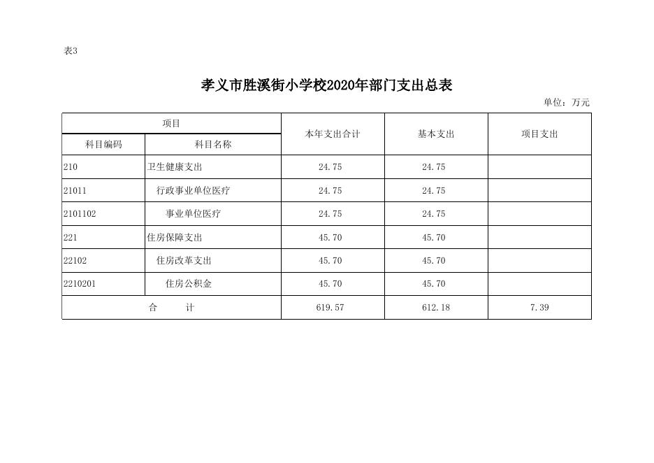孝义市胜溪街小学校2020年部门预算公开表.xlsx