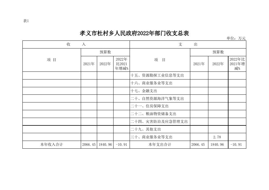 孝义市杜村乡人民政府2022年部门预算公开表．xlsx.xlsx