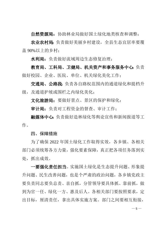 平陆县人民政府办公室关于印发《平陆县2022年国土绿化 实施方案》的通知.doc