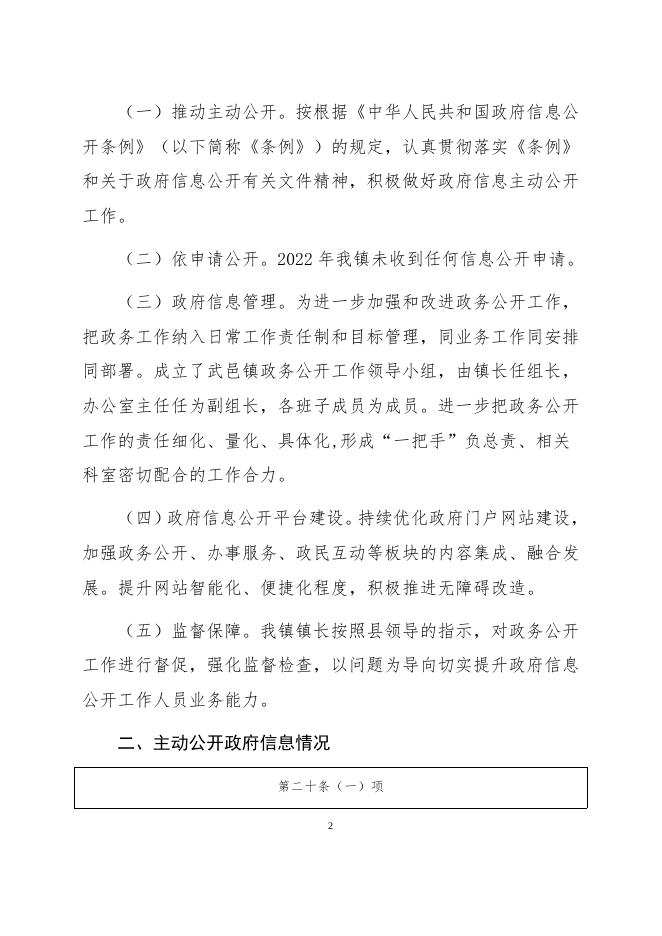 武邑镇2022年政务信息公开报告.docx