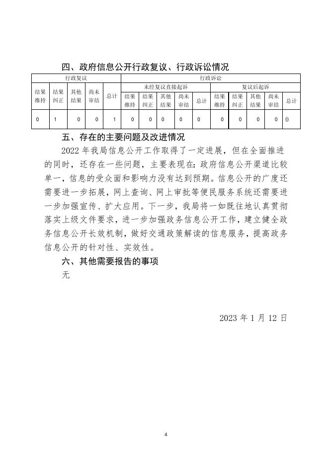 衡水市冀州区交通运输局2022年政府信息公开工作年度报告（修改2）.docx