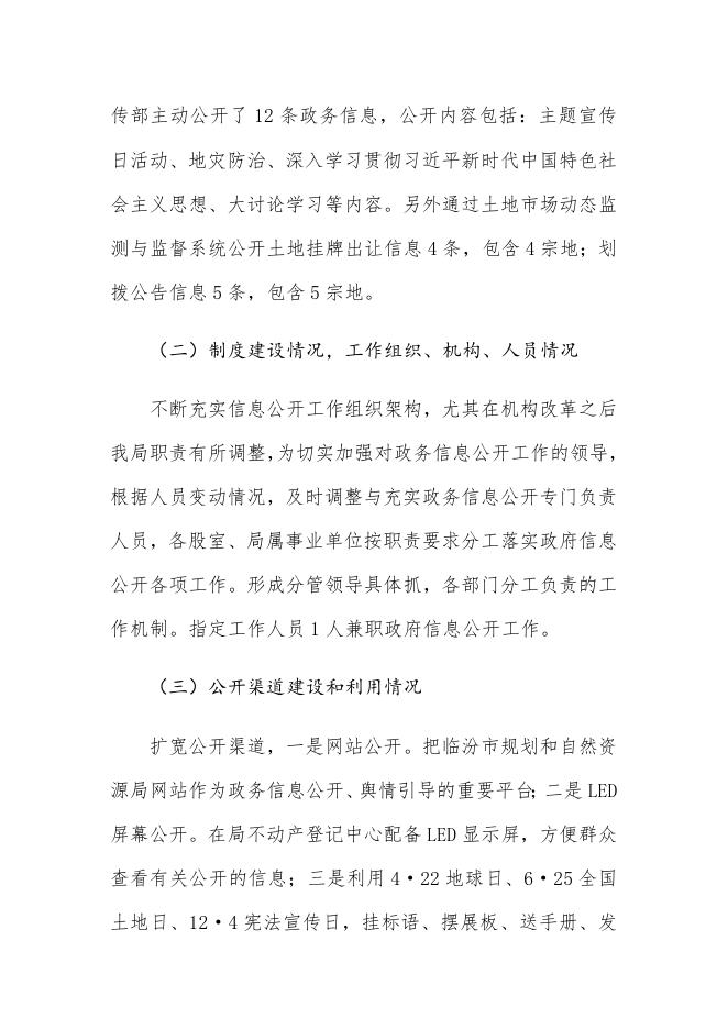 大宁县自然资源局政府信息公开工作年度报告.docx