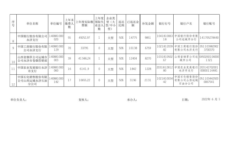 附件：永济市2022年大型企业补发汇总表.xlsx