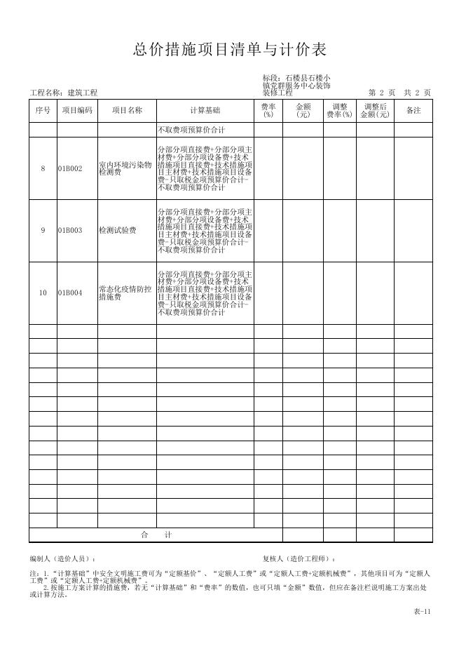 清单石楼县石楼小镇党群服务中心装饰装修工程.pdf